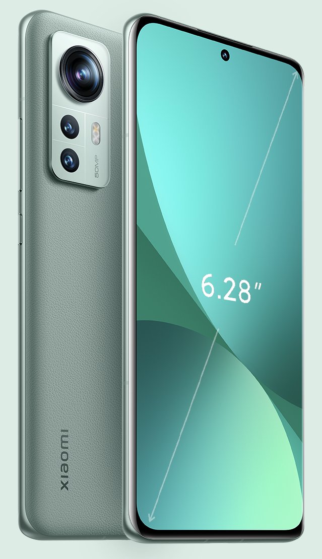 Xiaomi 12 shown in gree colorway