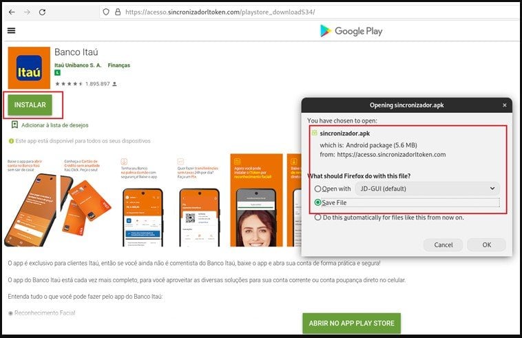 Fake Play Store page dropping malicious APKs