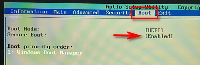 In your UEFI's "Boot" menu, look for "Secure Boot" and "Enabled."