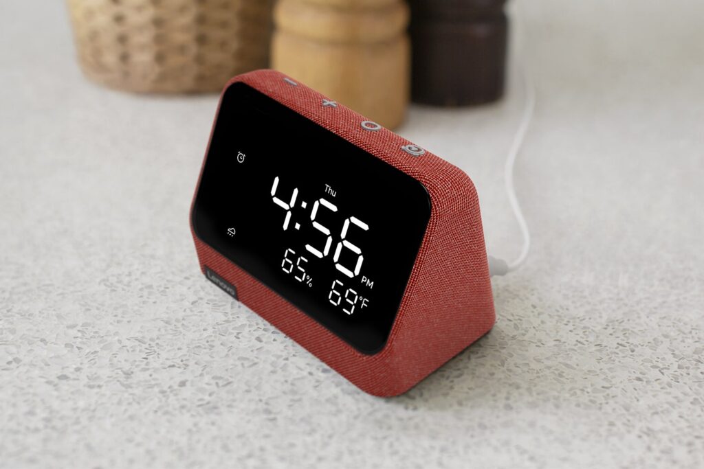 Lenovo Smart Clock Essential with Alexa Built-in Clay Red