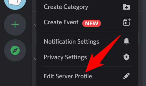 Select "Edit Server Profile" from the menu.