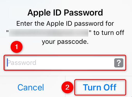 Enter the password and tap "Turn Off."