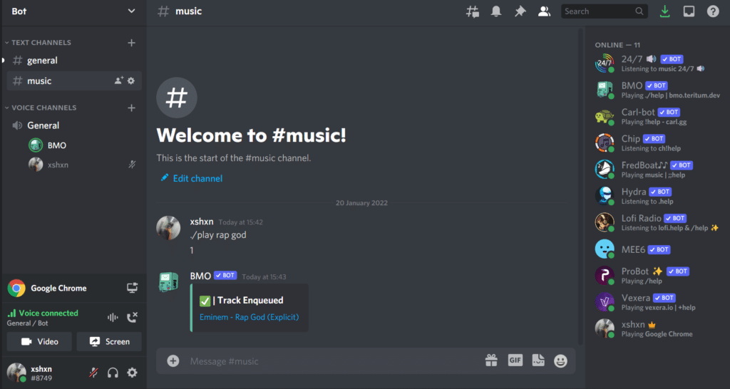 BMO Discord music bot