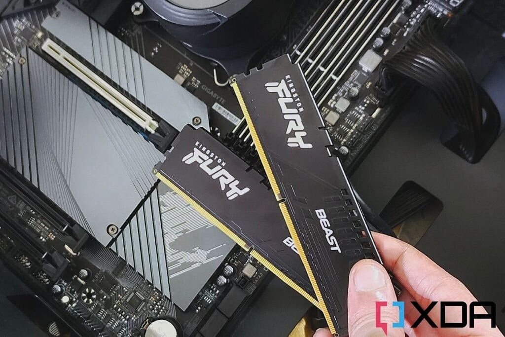 Black colored Kingston Fury Beast DDR5 Memory Modules