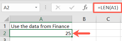 Funkcija LEN v Excelu