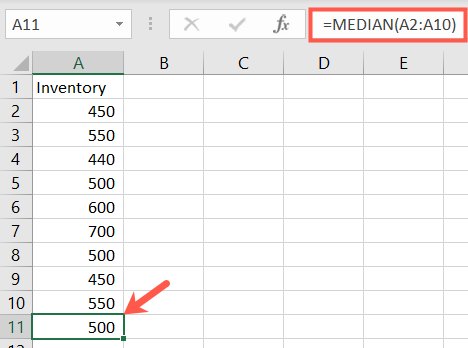 Fonction MÉDIANE dans Excel
