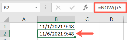 Fonction MAINTENANT dans Excel