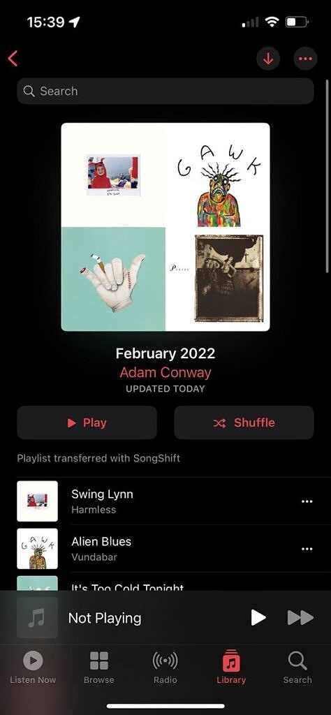 Apple music playlist that was transferred from Spotify