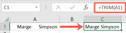 Fonction TRIM dans Excel