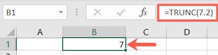 TRUNC function in Excel