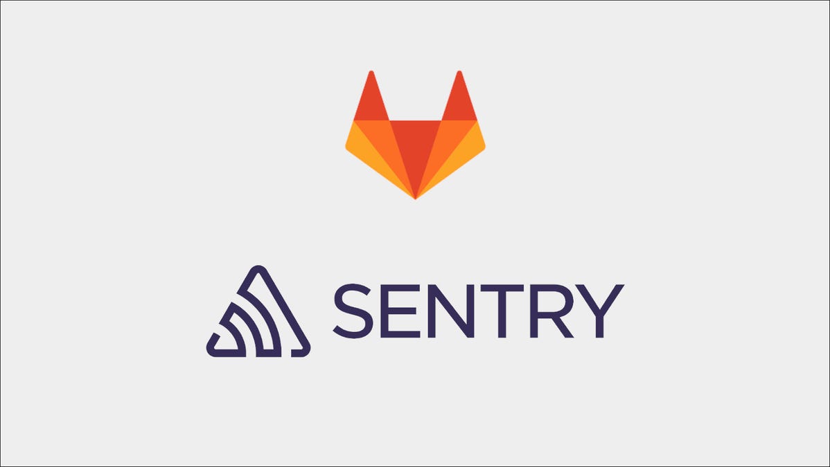 Graphic showing the GitLab and Sentry logos