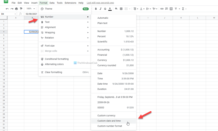如何更改 Google 表格和 Excel Online 中的日期格式