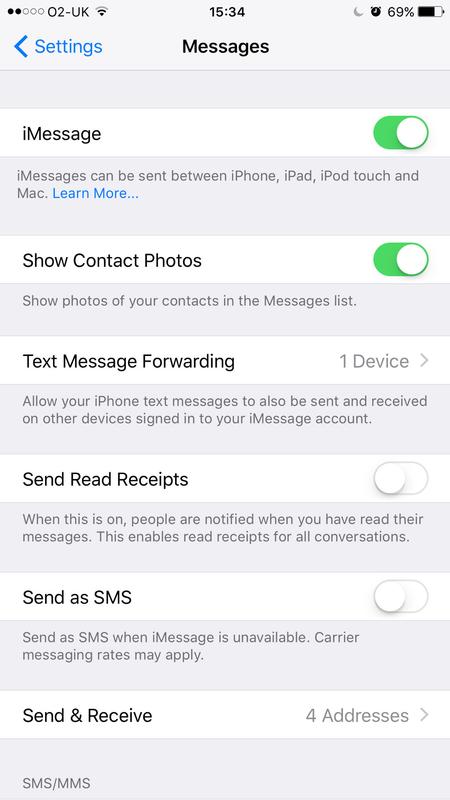 Como corrigir o iMessage não funcionando no iPhone, iPad e Mac: Configurações do iOS