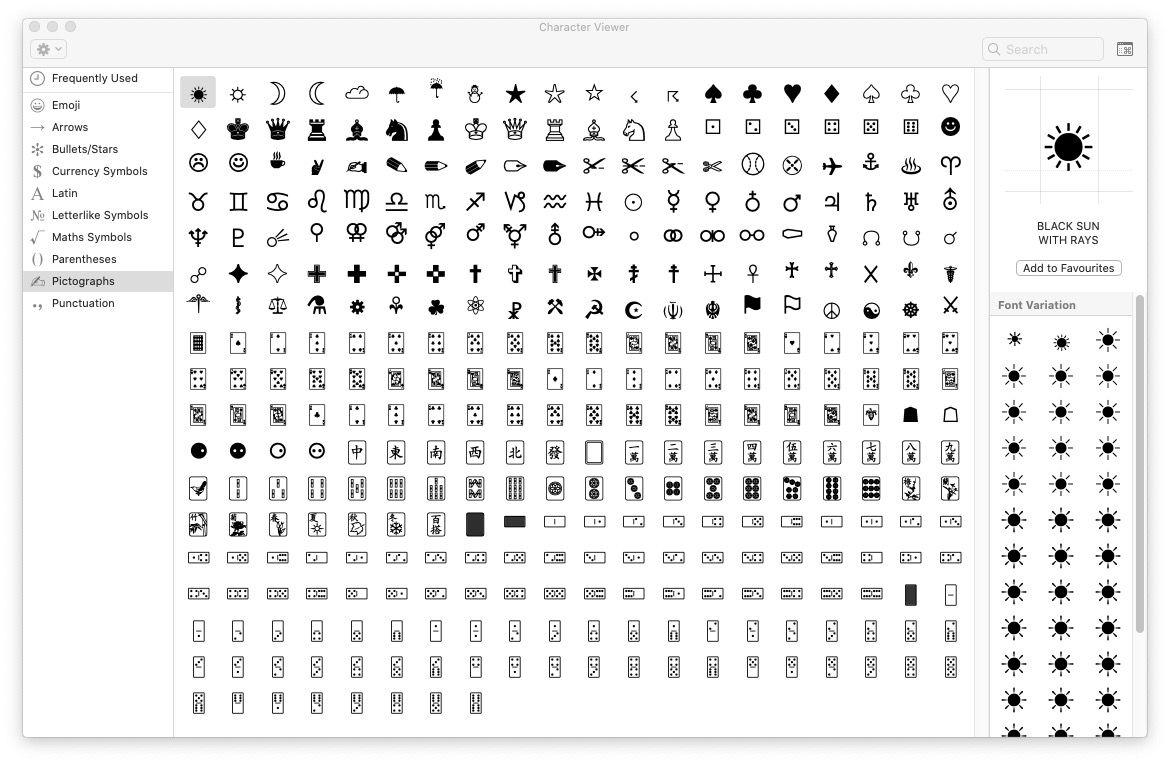 Pictographs on the Mac