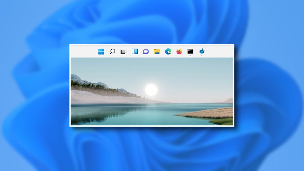 O Windows 11 opravilna vrstica na vrhu zaslona.