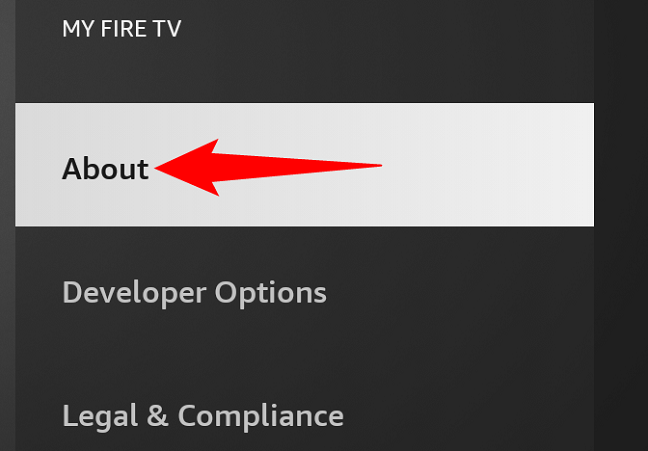 Select the "About" option.