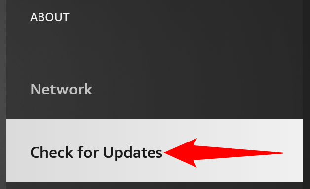 Choose "Check for Updates."