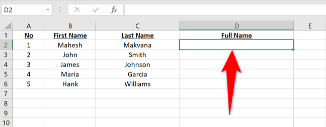 Click a cell in the spreadsheet.
