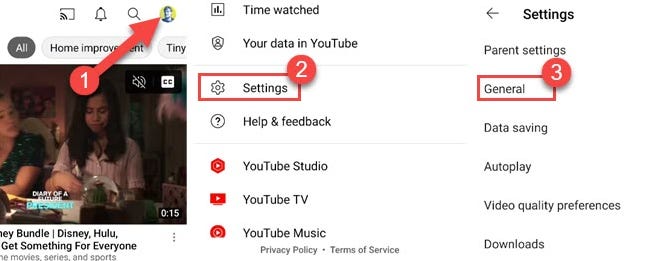 Go to the General section in the Settings.