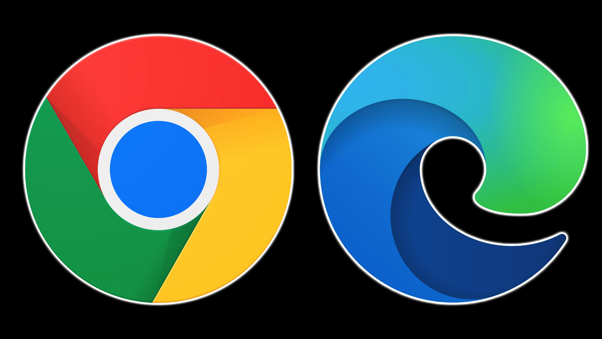 The Chrome and Microsoft Edge logos. 