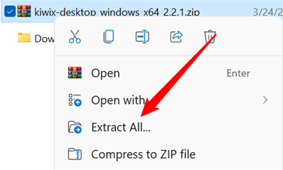 Right-click the ZIP file, then click "Extract All."