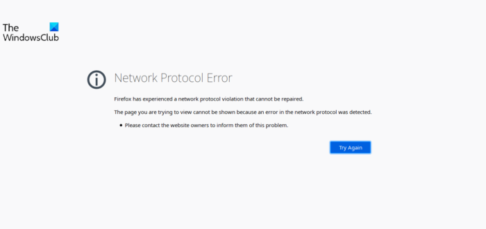 Firefox Network Protocol Error