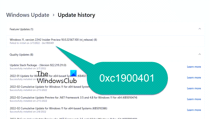 Fix Windows Update Error 0xc1900401