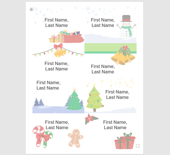 Holiday name badge template