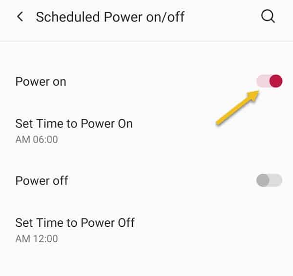 Scheduled power on-off OnePlus