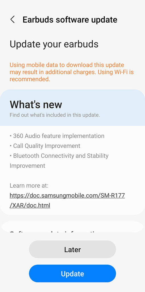 Galaxy Buds 2 update