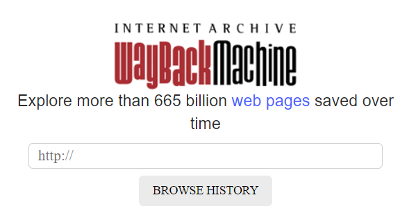 The Wayback Machine website.