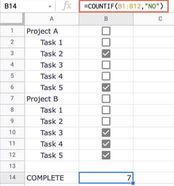 COUNTIF using a custom value in Google Sheets