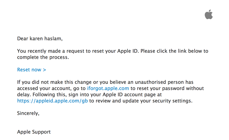 How to reset forgotten Apple ID password: Password reset email