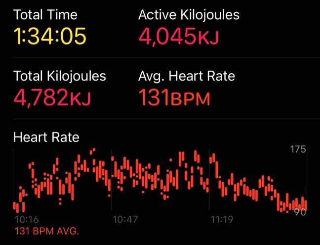 Workout tracked with Apple Watch