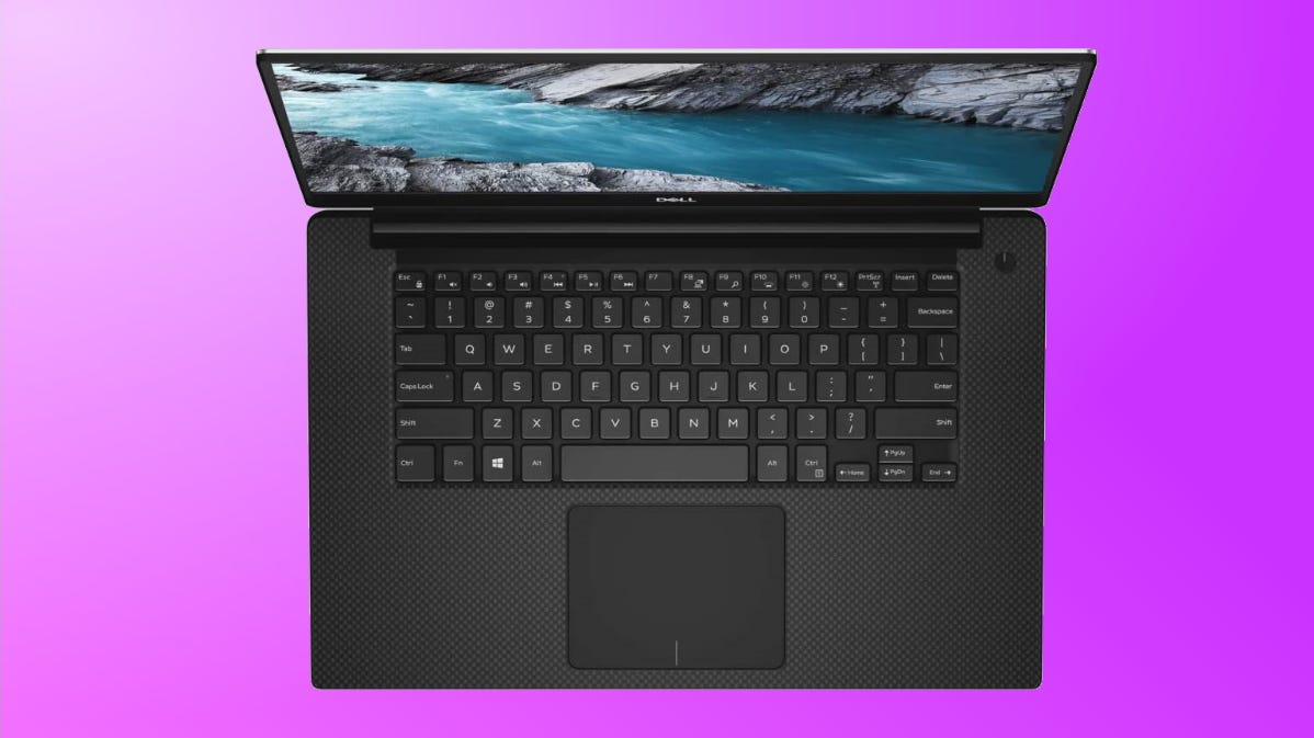 dell xps 15 on purple bakground