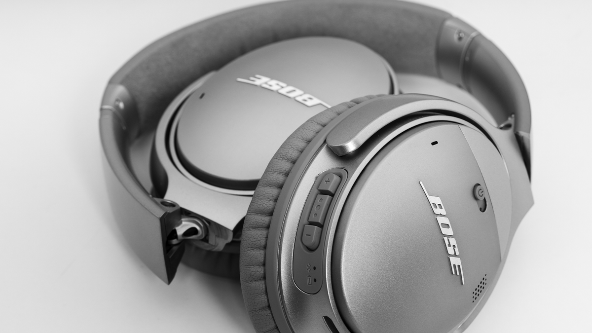 The Bose Quietcomfort II headphones on a table