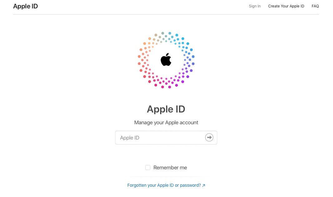 Apple ID forgotten password