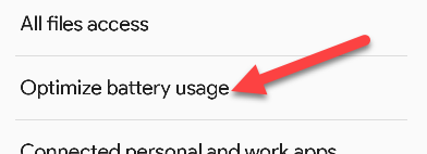Now select "Optimize Battery Usage."