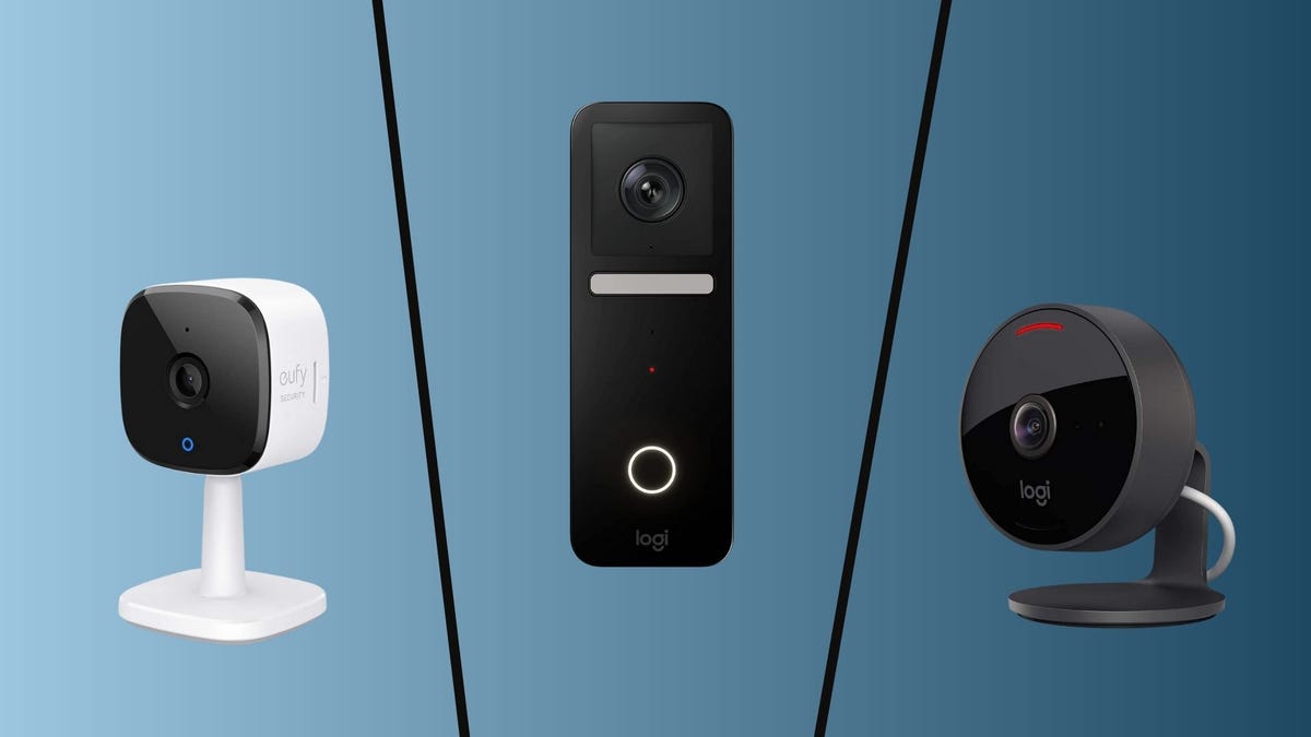 the best security cameras that work with apple homekit, including eufy security's solo indoorcam c24, logitech's circle view wired doorbell, and logitech's circle view wired camera