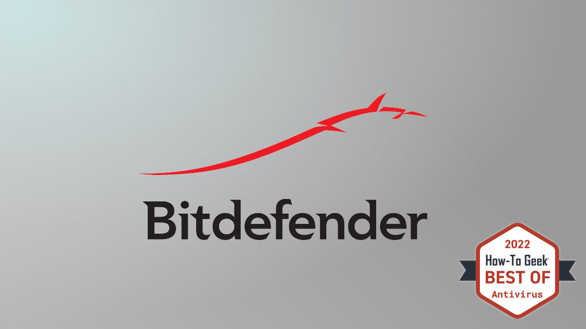 Bitdefender logo on grey background
