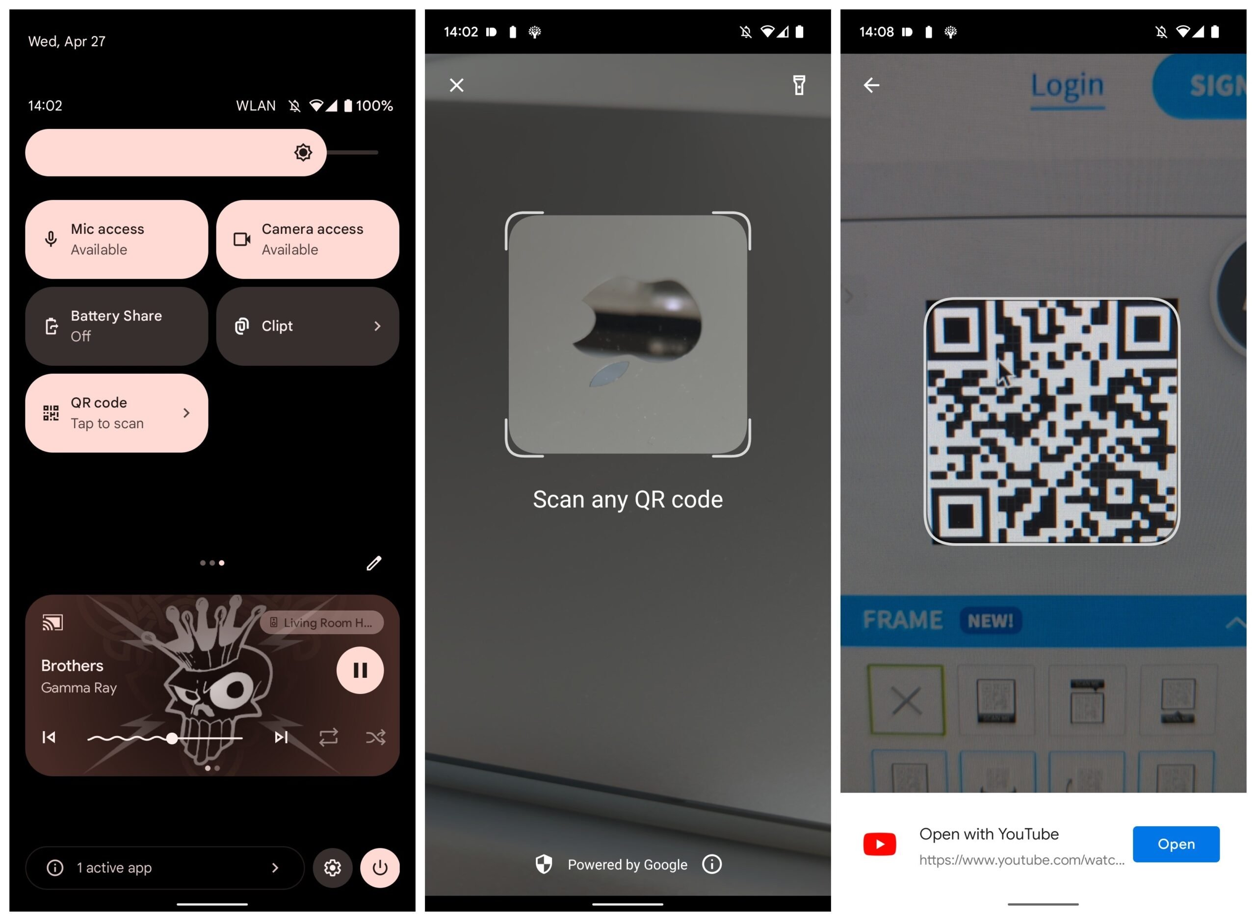 Android 13 Quick QR Code Scanner