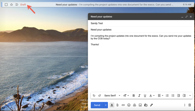 Google Docs email in Gmail