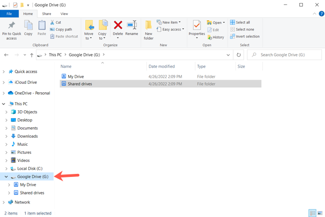 Google Drive in File Explorer