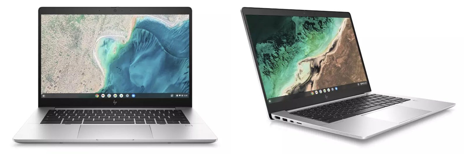 HP Chromebook from two angles
