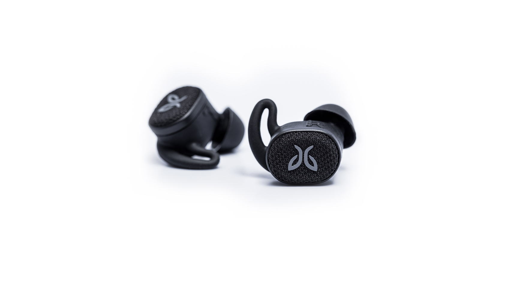 The Jaybird Vista 2 true wireless workout earbuds in black against a white background.