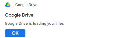 Google Drive loading files message