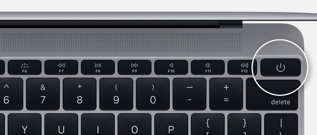 Power button on MacBook Pro without touch bar