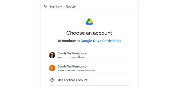 List of Google accounts to sign in