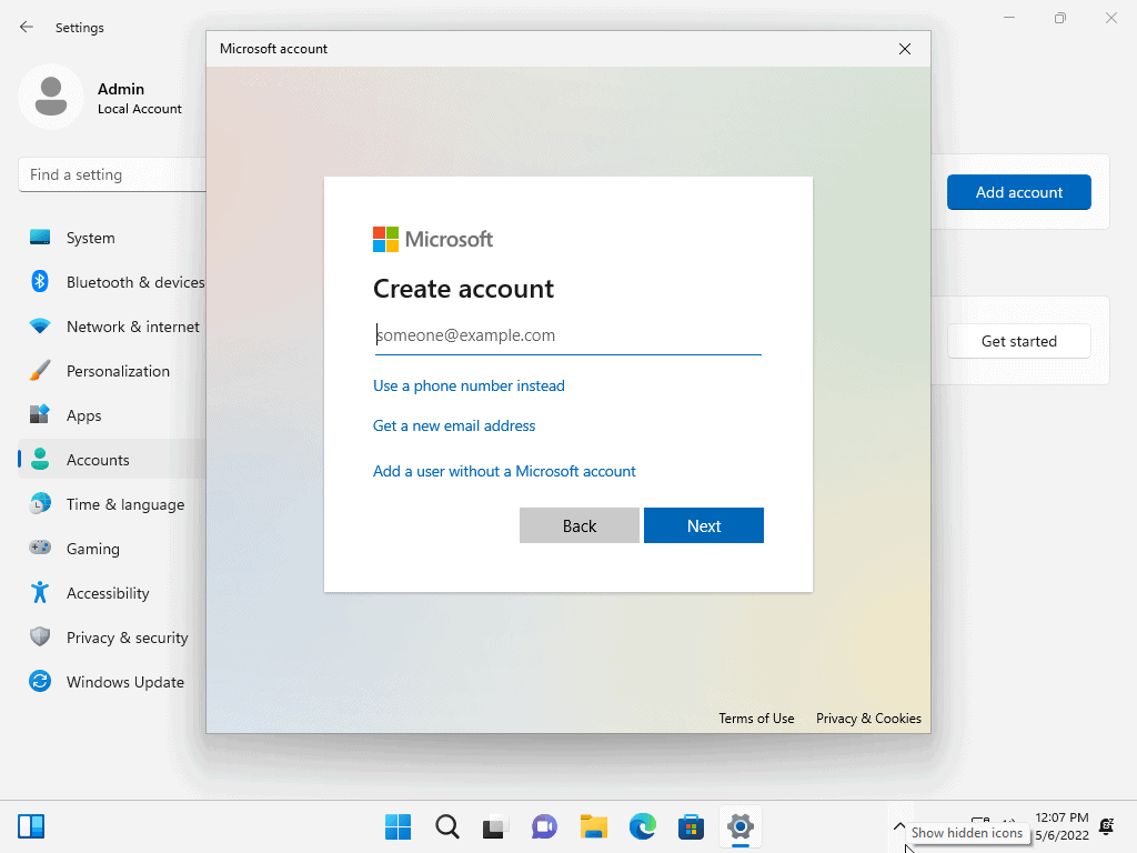 add user without microsoft account