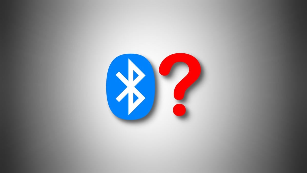 A Bluetooth logo with a question mark beside it.